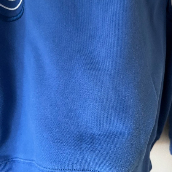 House of Sunny Make it Rain Sweatshirt in vivid royal blue w/ abstract wave - Picture 11 of 12